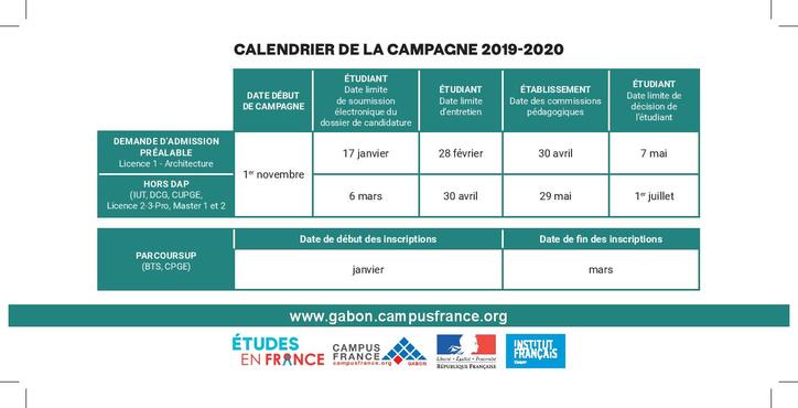 calendrier 2019/2020